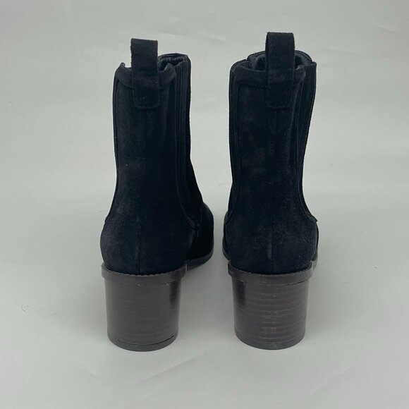 Boden Round Heel Black Suede Chelsea Boots Size 39 8.5 NIB - Picture 4 of 6